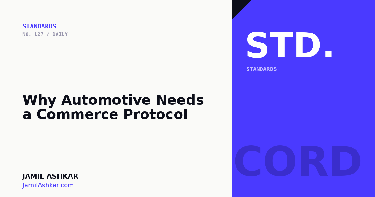 Why Automotive Needs a Commerce Protocol